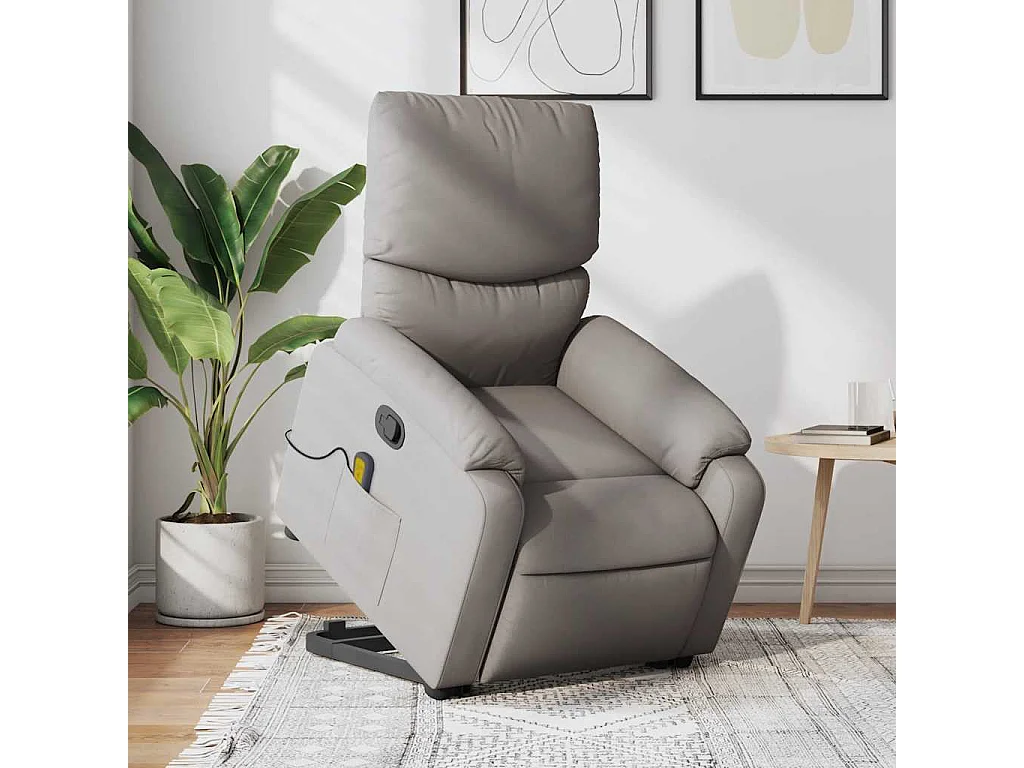 Massagesessel mit Aufstehhilfe | Relaxsessel Taupe Stoff SHL49283
