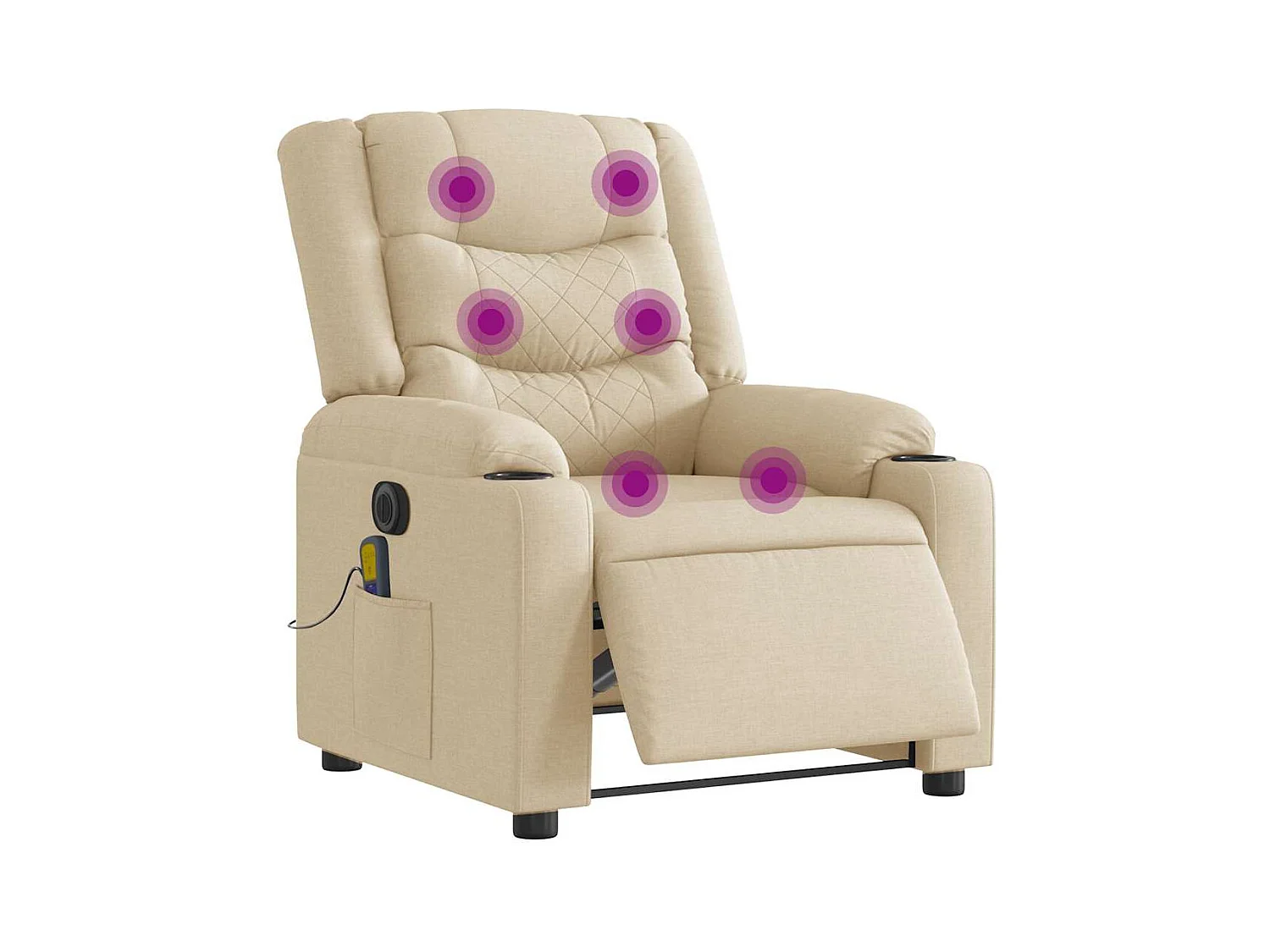 Sillón de relax | Sillón reclinable de masaje eléctrico tela color crema SHL9104