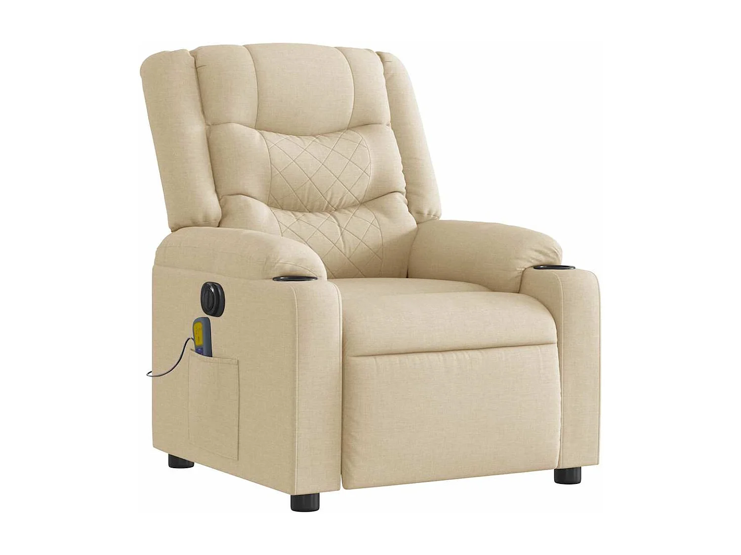Fauteuil inclinable électrique-Chaise de relax-Fauteuil de Massage crème tissu SHL4233