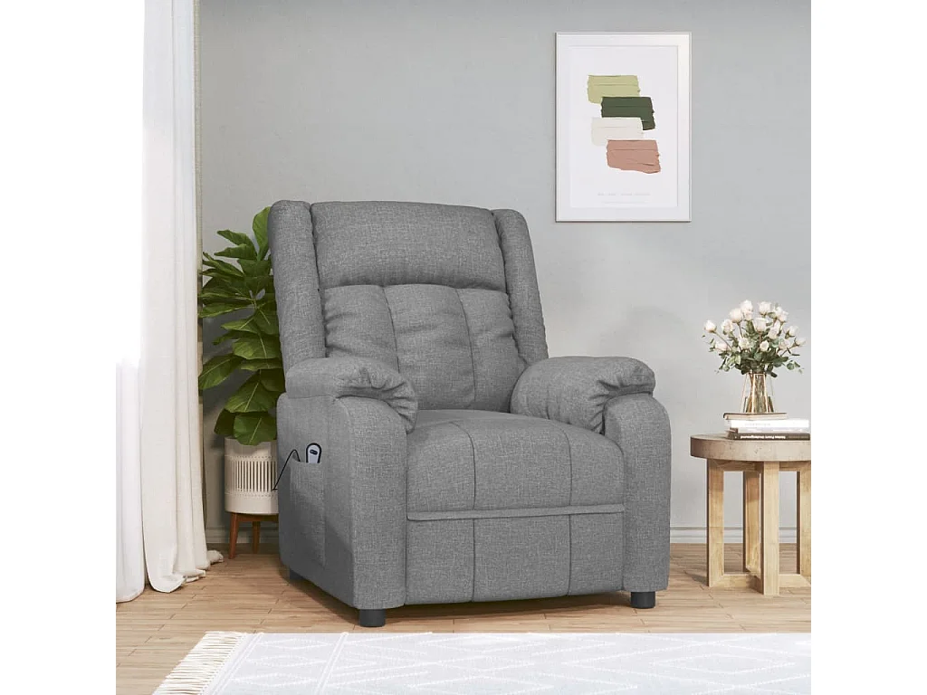 Sillón de relax | Silla | Sillón reclinable eléctrico tela gris claro SHL4841