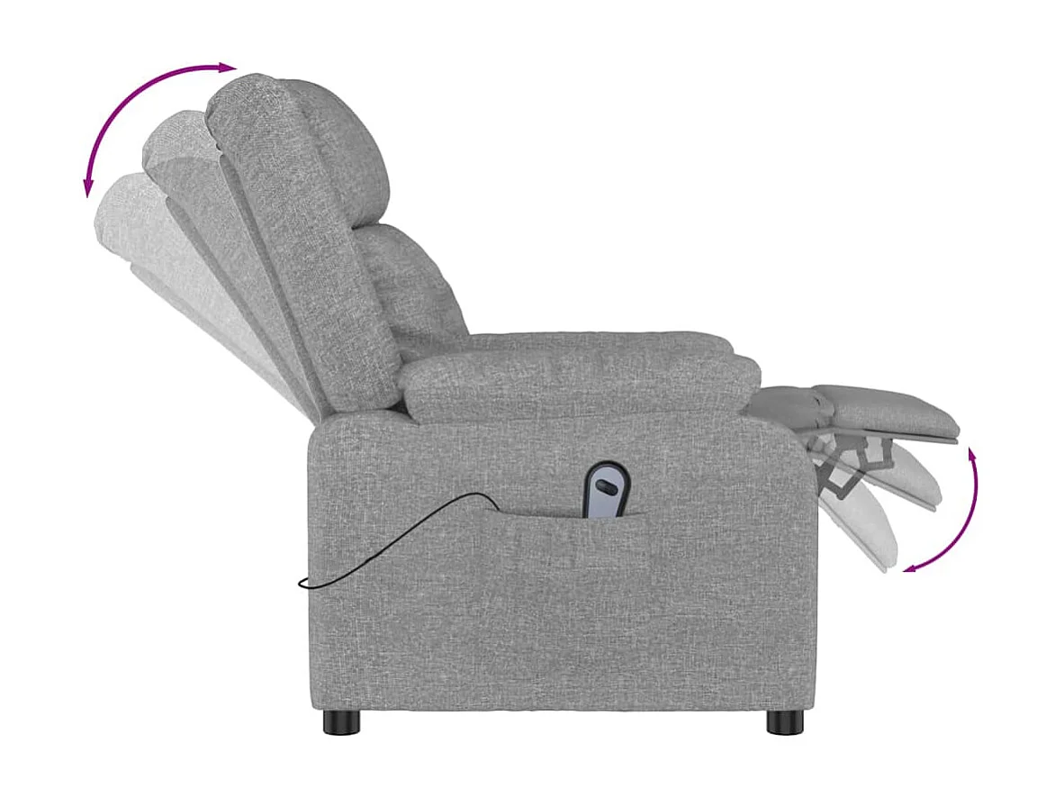 Sillón de relax | Silla | Sillón reclinable eléctrico tela gris claro SHL4841