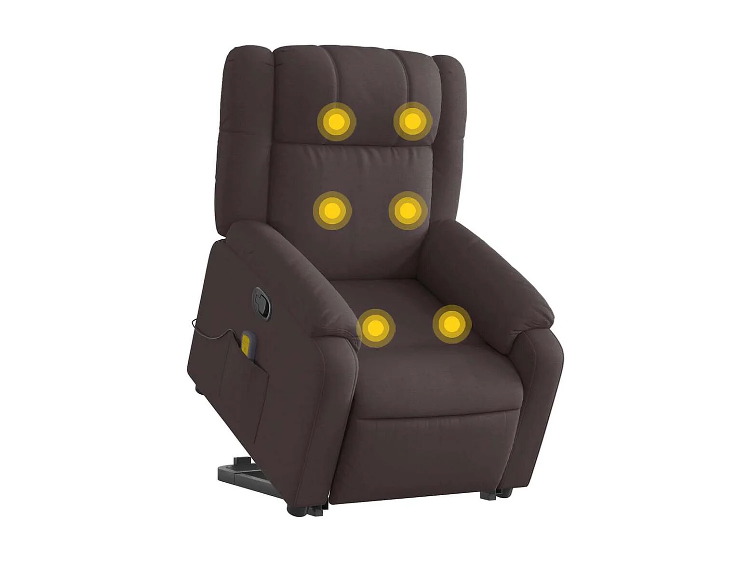 Fauteuil inclinable-Chaise de relax-Fauteuil de Massage Marron foncé Tissu SHL4441