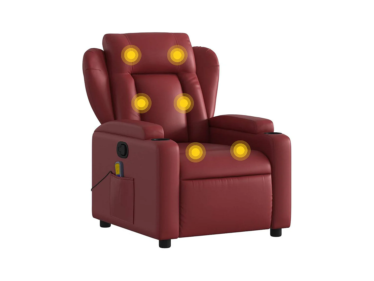 Fauteuil inclinable-Chaise de relax-Fauteuil de Massage Rouge bordeaux Similicuir SHL3842