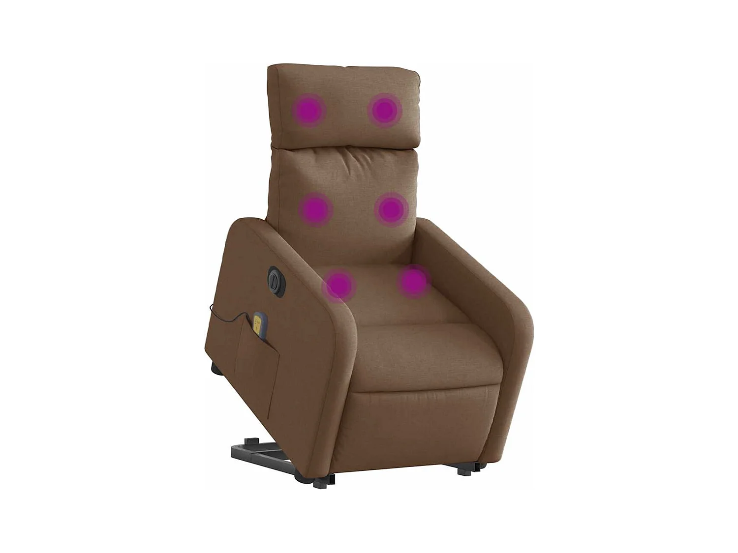Fauteuil inclinable électrique-Chaise de relax-Fauteuil de Massage Marron Tissu SHL3659