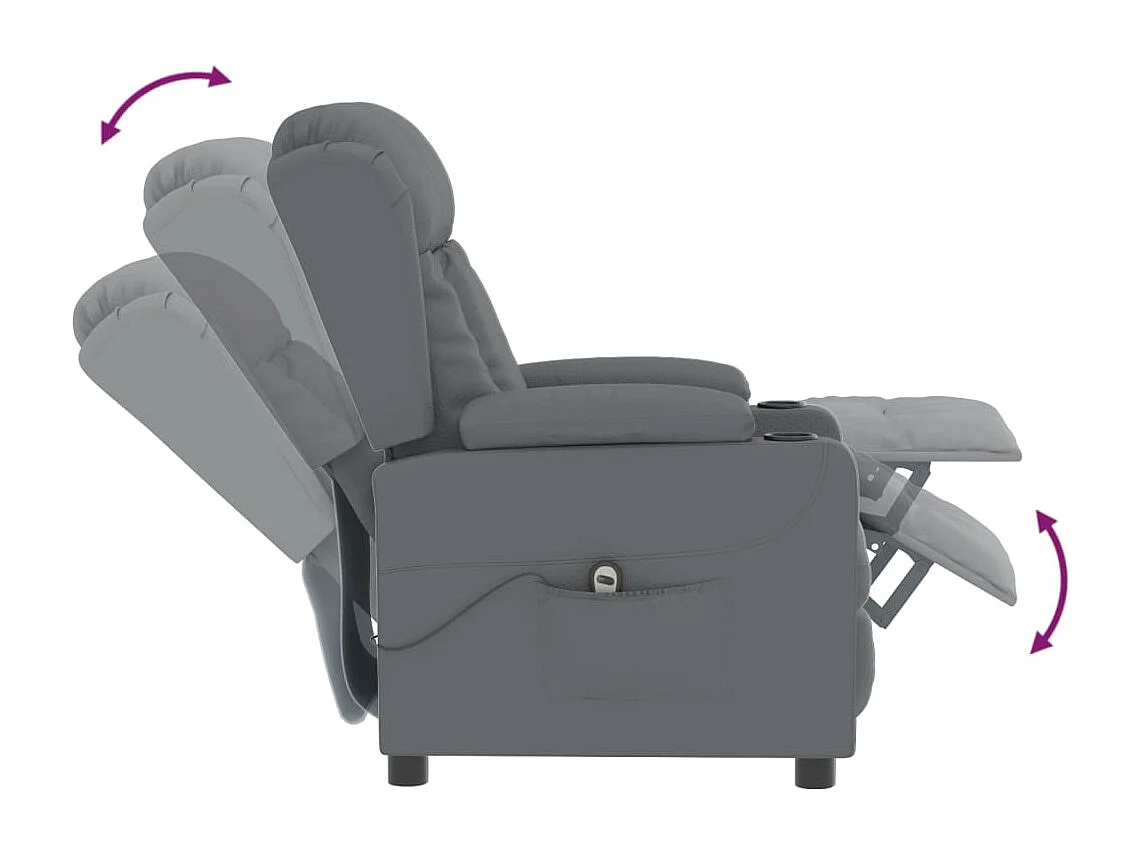 Poltrona Confortável | Poltrona reclinável elétrica couro artificial cinzento SHL303257