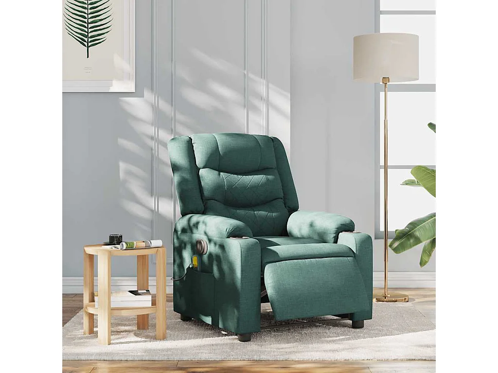 Massagesessel Elektrisch | Relaxsessel indoor Dunkelgrün Stoff SHL98557