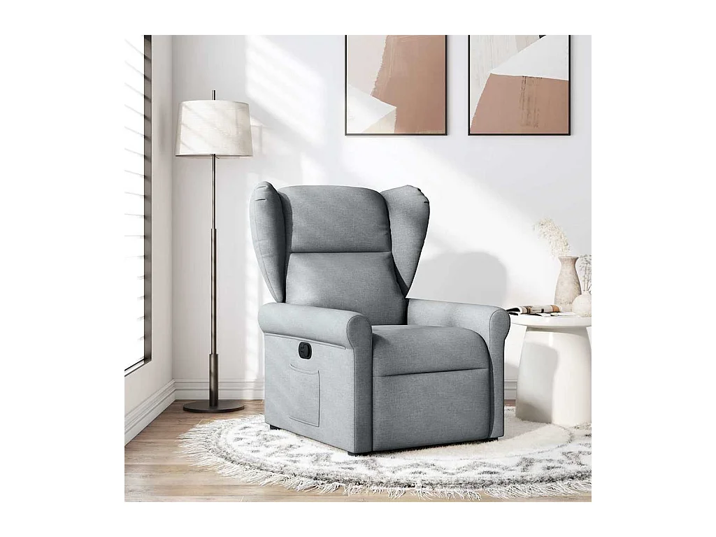 Fauteuil inclinable-Chaise de relax-Fauteuil TV Gris clair Tissu SHL4132
