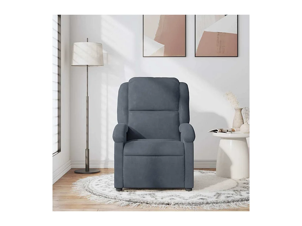 Sillón de salón | Silla | Sillón de masaje reclinable de terciopelo gris oscuro SHL2959