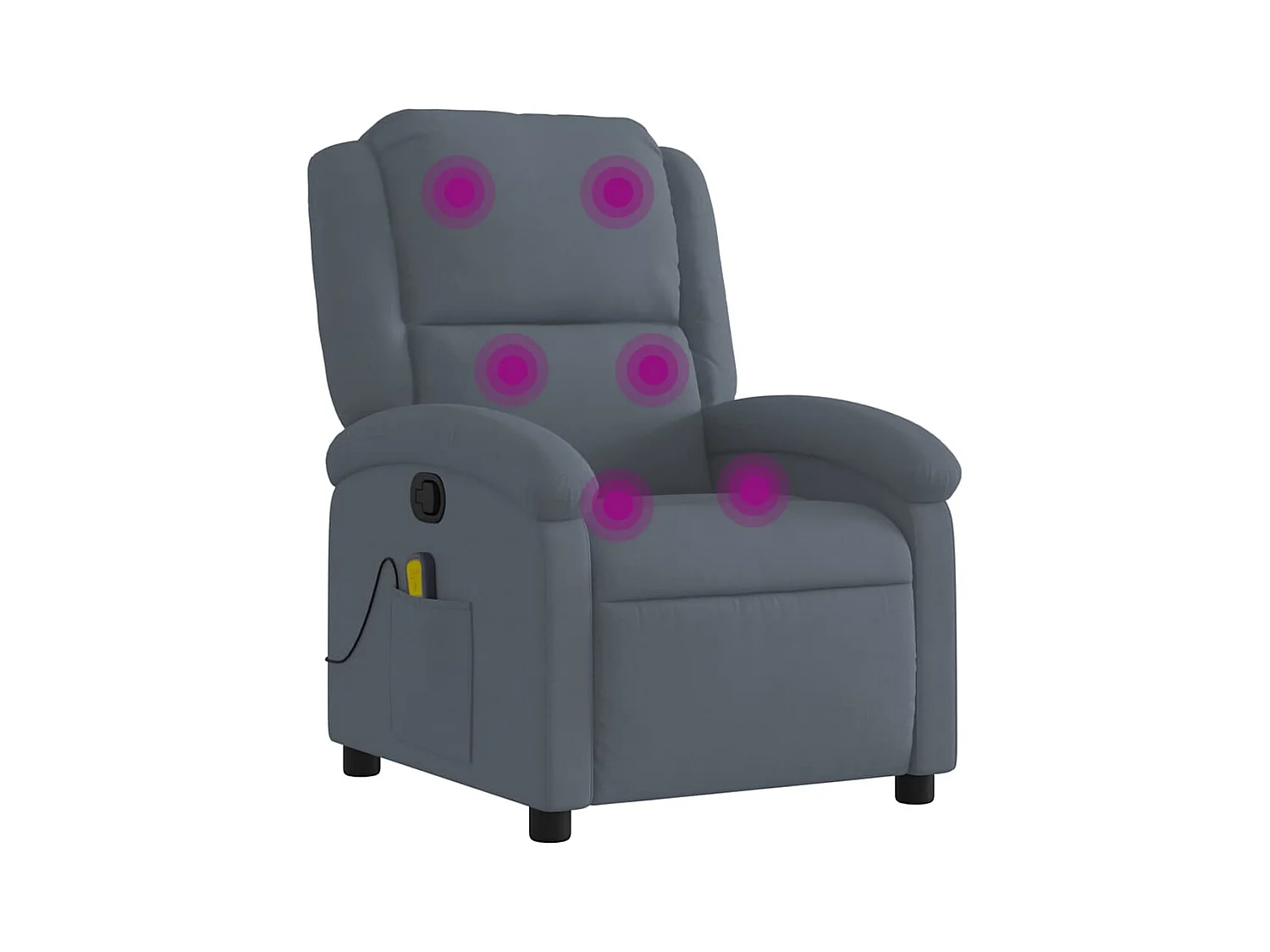 Fauteuil inclinable-Chaise de relax-Fauteuil de Massage gris foncé velours SHL5349