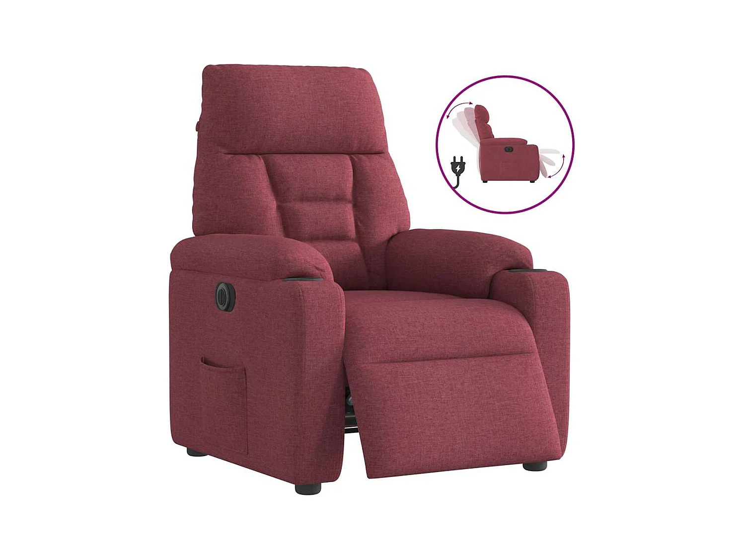 Sillón de relax | Silla | Sillón reclinable eléctrico tela rojo tinto SHL7011