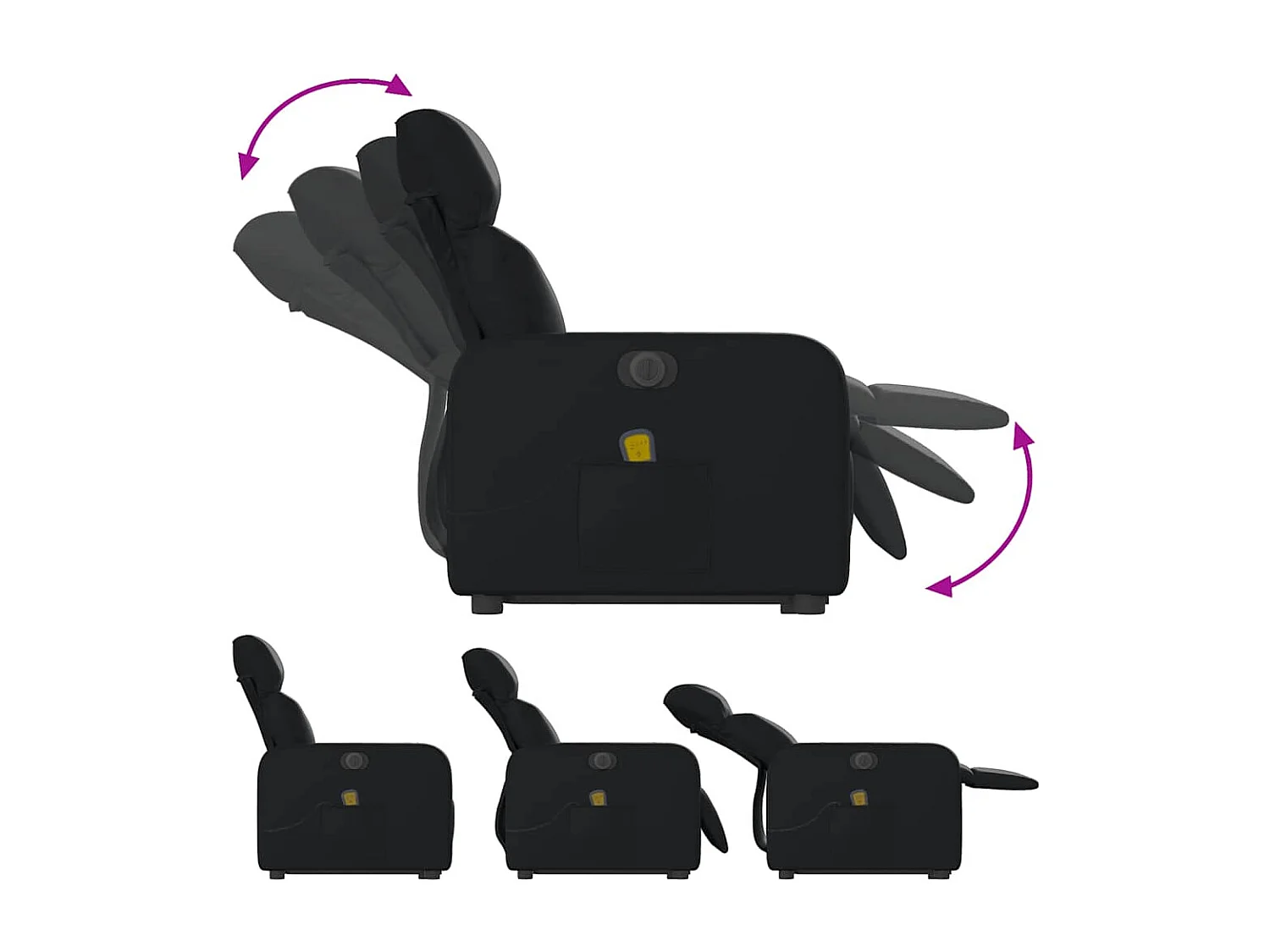 Sillón de salón | Silla | Sillón de masaje elevable eléctrico cuero sintético negro SHL5125