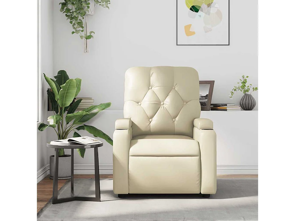 Massagesessel | Relaxsessel Creme Kunstleder SHL9918