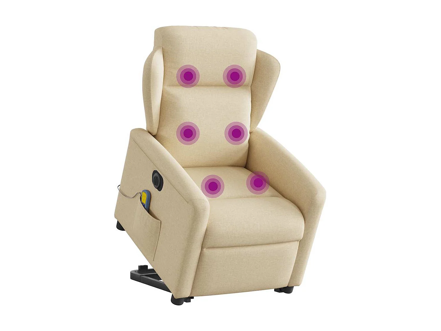 Fauteuil inclinable électrique-Chaise de relax-Fauteuil de Massage Crème Tissu SHL4329