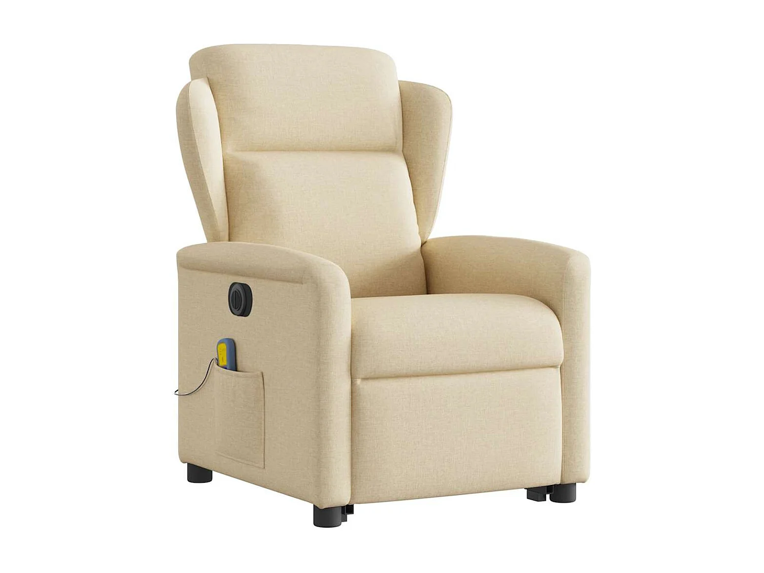 Fauteuil inclinable électrique-Chaise de relax-Fauteuil de Massage Crème Tissu SHL4329