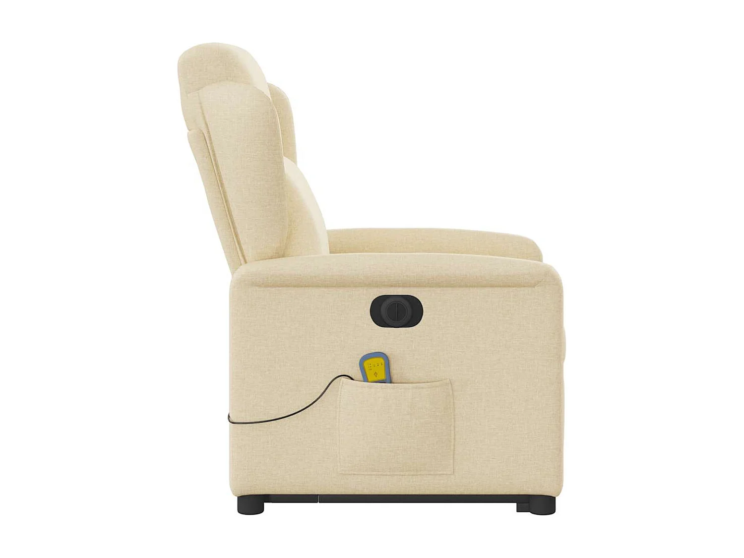 Fauteuil inclinable électrique-Chaise de relax-Fauteuil de Massage Crème Tissu SHL4329