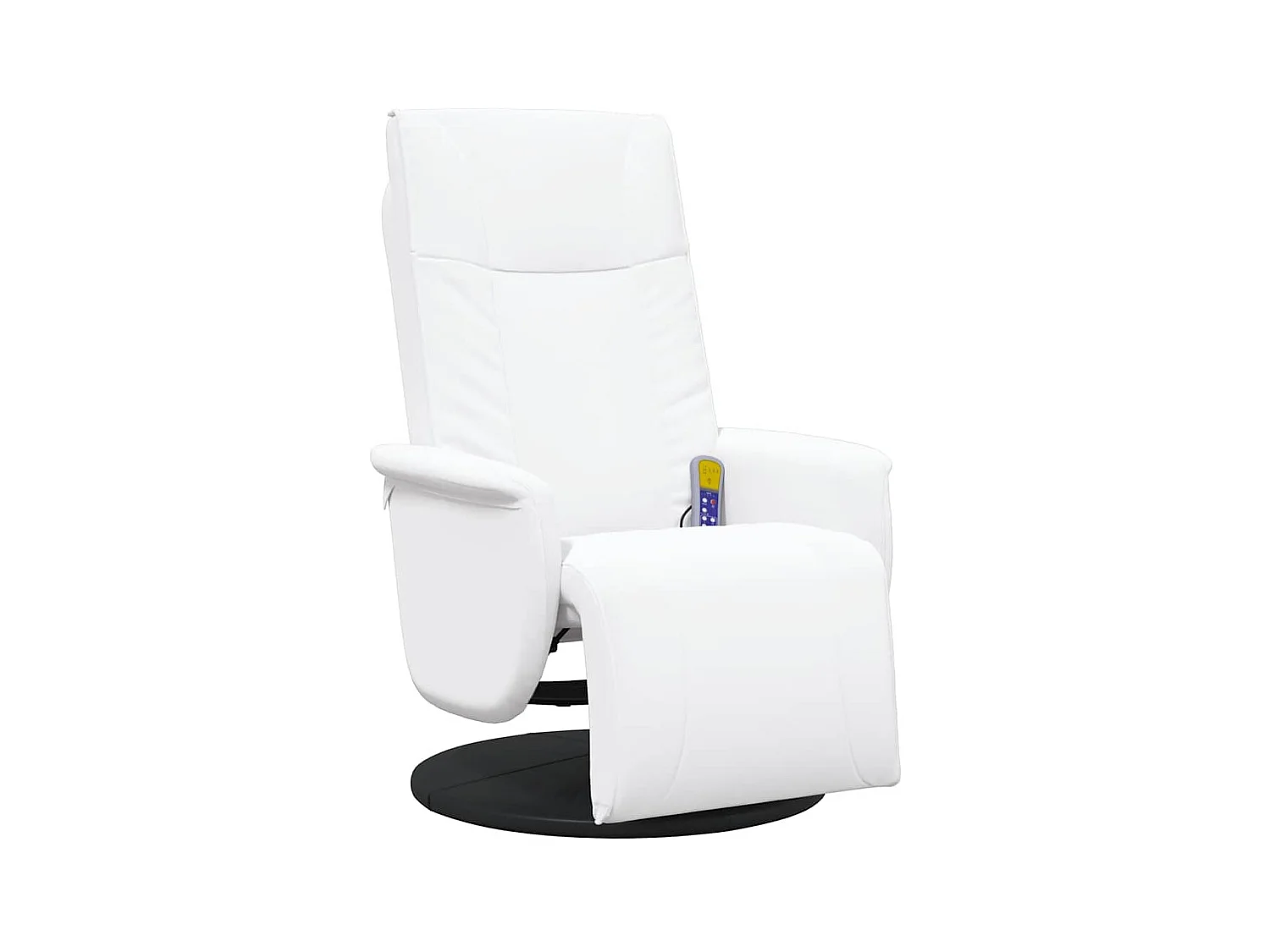 Fauteuil inclinable-Fauteuil de salon de massage repose-pieds blanc similicuir SHL2093