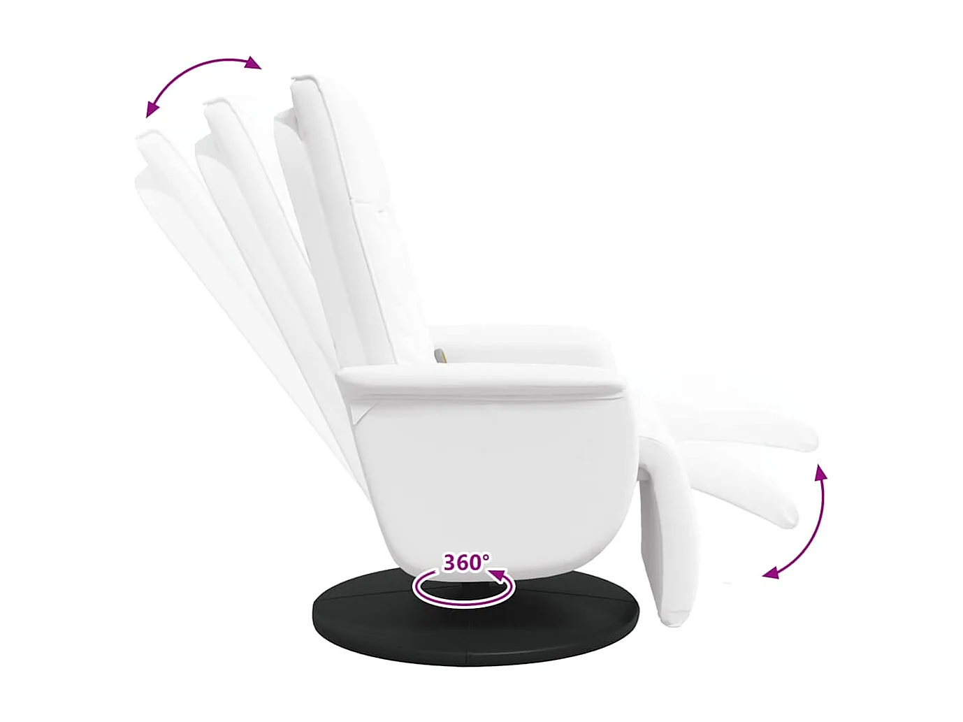 Massagesessel mit Fußteil Weiß Kunstleder SHL43847