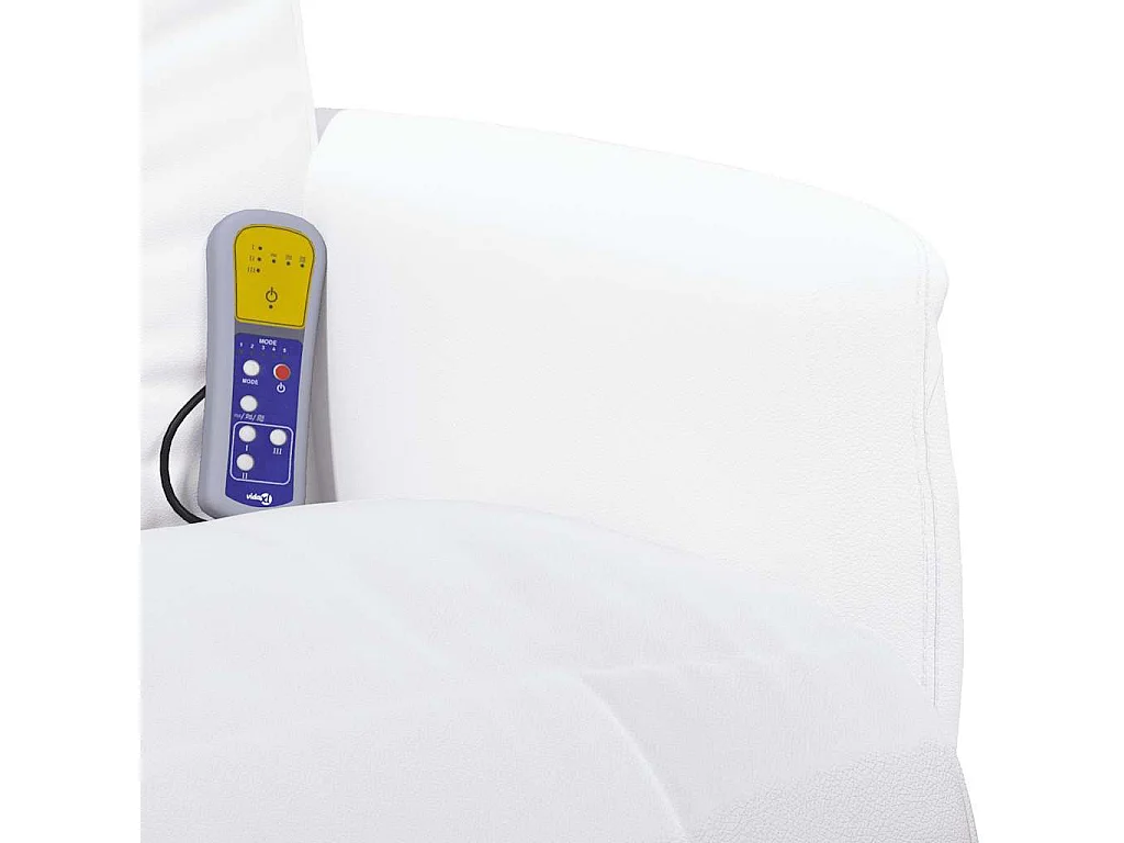 Massagesessel mit Fußteil Weiß Kunstleder SHL43847