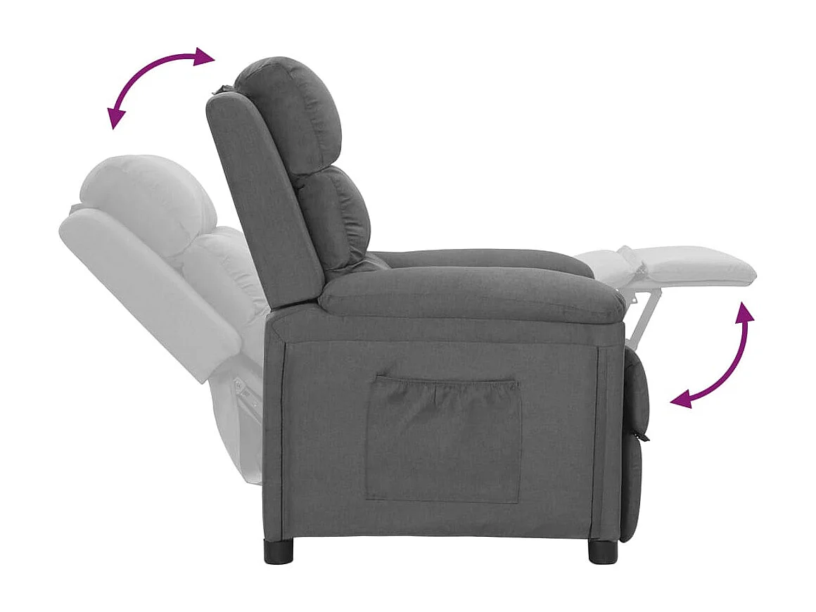 Sillón de relax | Sillón reclinable de tela gris claro SHL2258
