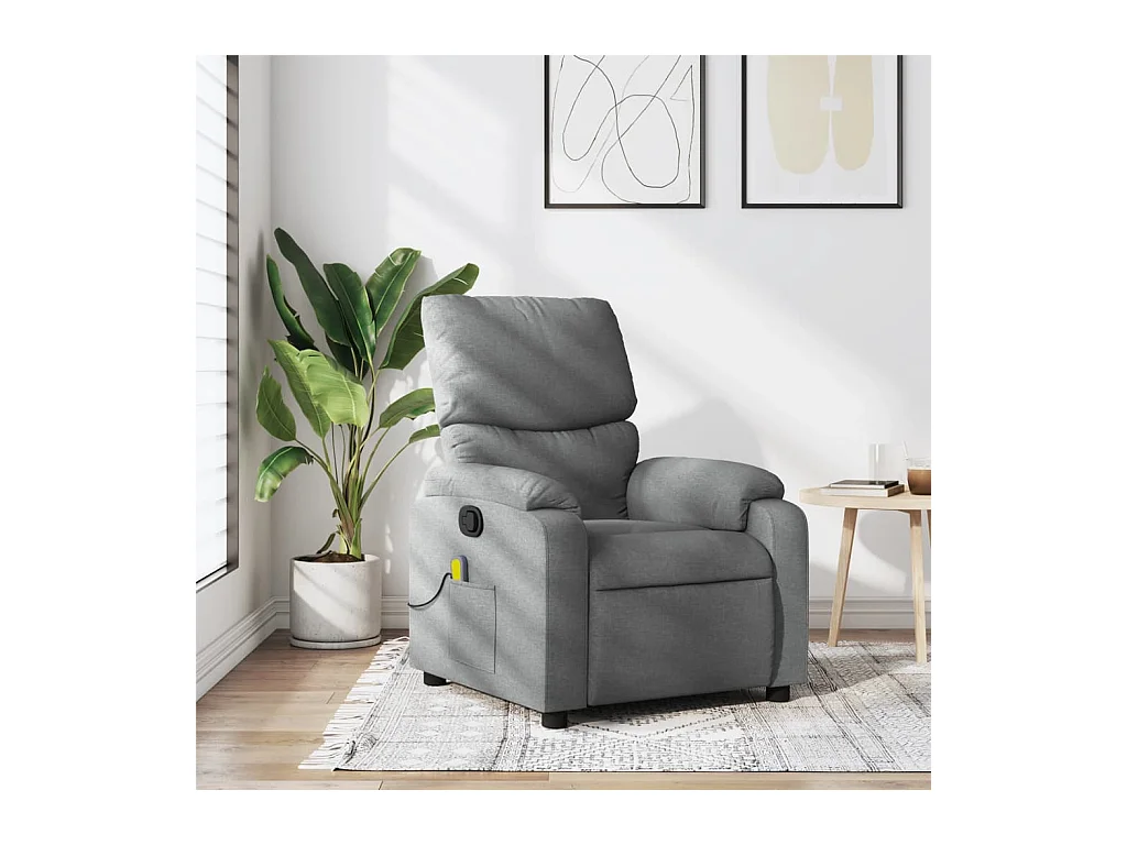 Fauteuil inclinable-Chaise de relax-Fauteuil de Massage gris clair tissu SHL4908