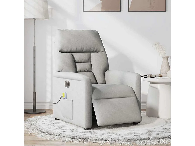 Sillón de relax | Sillón reclinable de masaje eléctrico tela gris nube SHL5190
