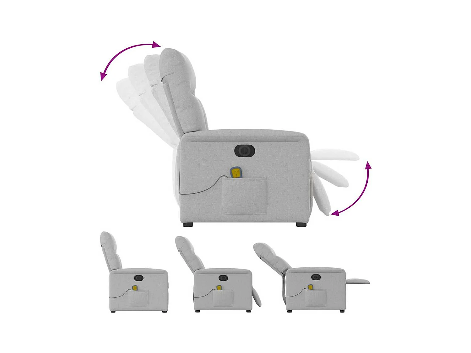 Sillón de relax | Sillón reclinable de masaje eléctrico tela gris nube SHL5190