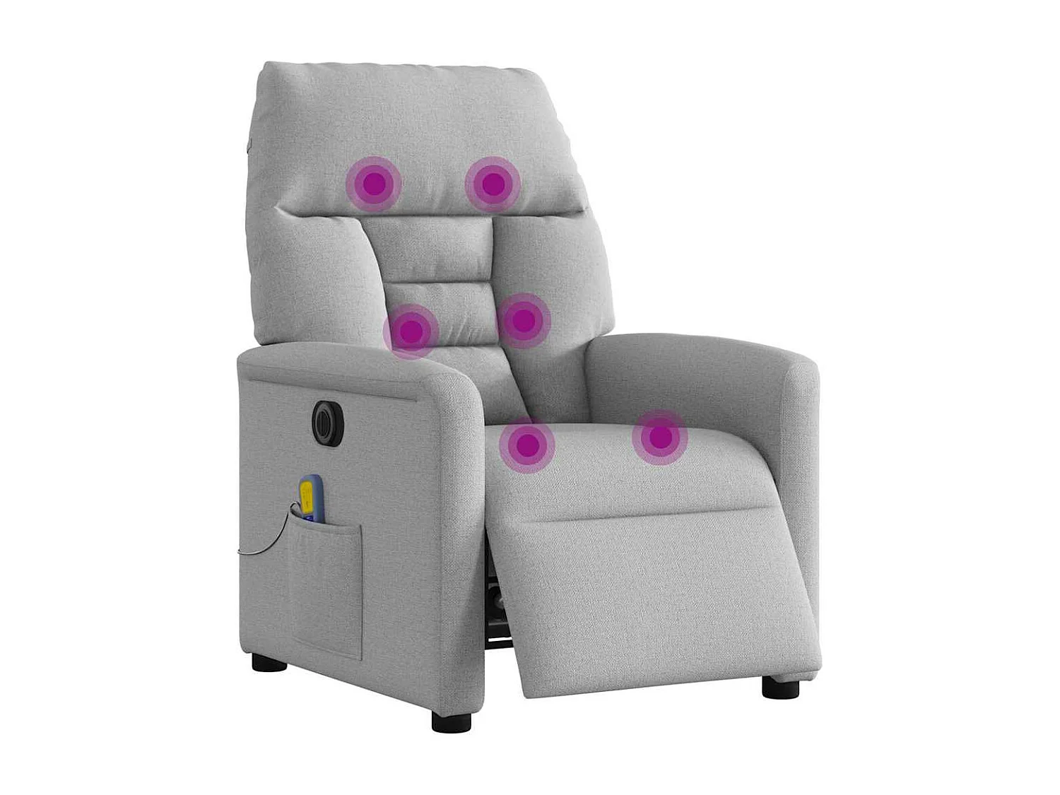 Massagestoel | Relaxstoel elektrisch verstelbaar stof wolk grijs