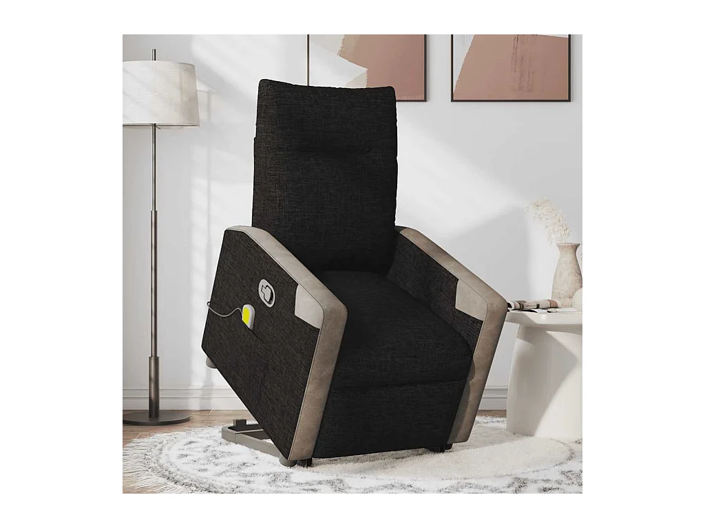 Fauteuil inclinable-Chaise de relax-Fauteuil de Massage Noir Tissu SHL2650