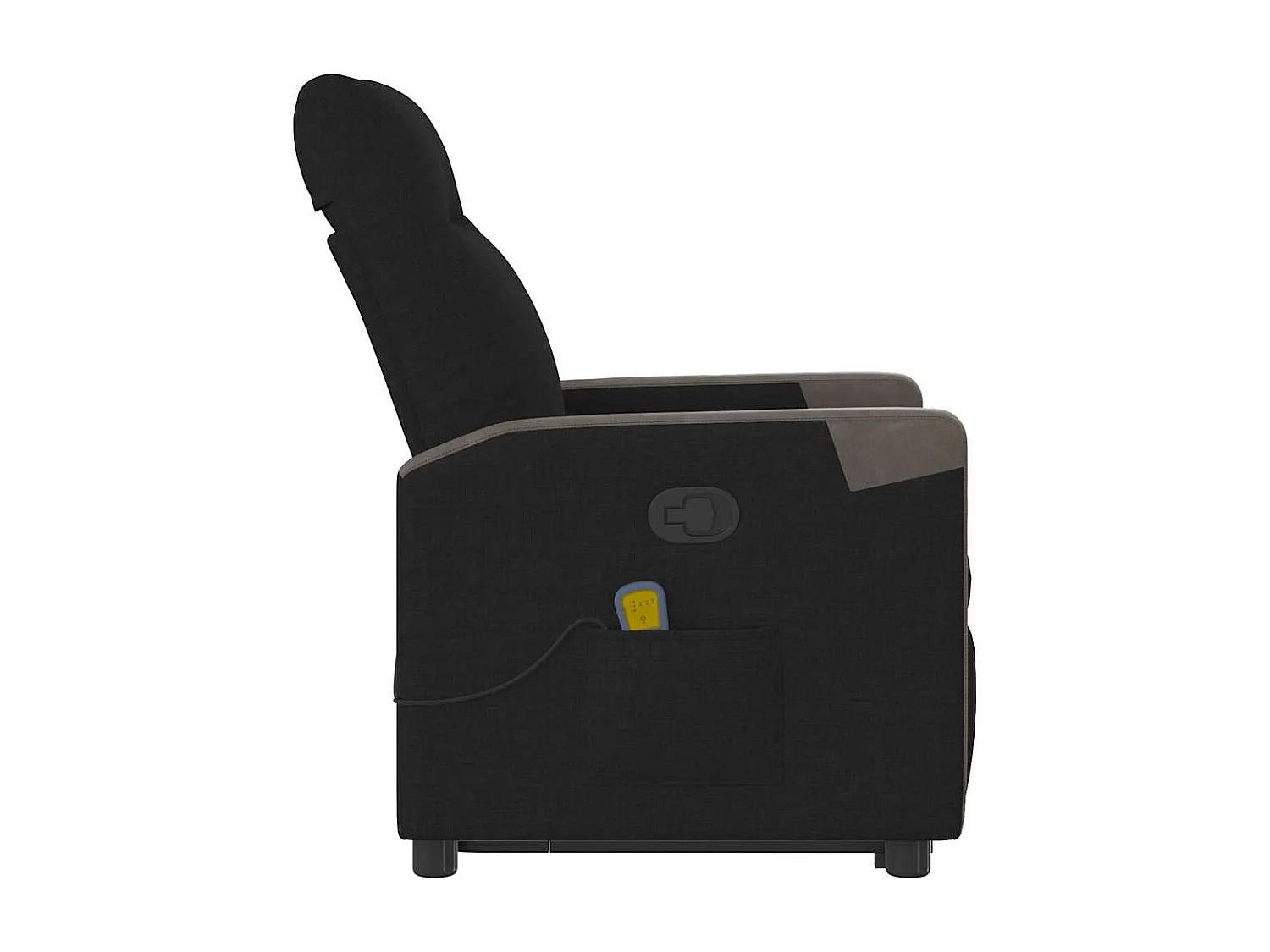 Fauteuil inclinable-Chaise de relax-Fauteuil de Massage Noir Tissu SHL2650