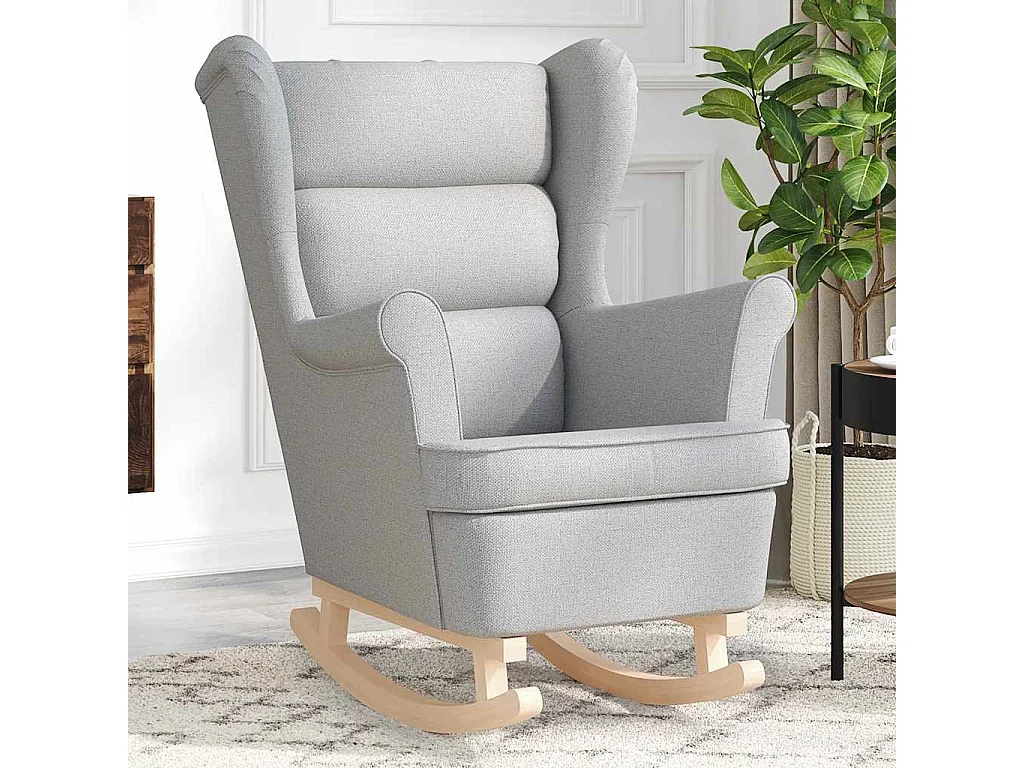 Fauteuil Salon-Chaise de relax-Fauteuil à Bascule gris nuage 74x90x102 cm tissu SHL4175