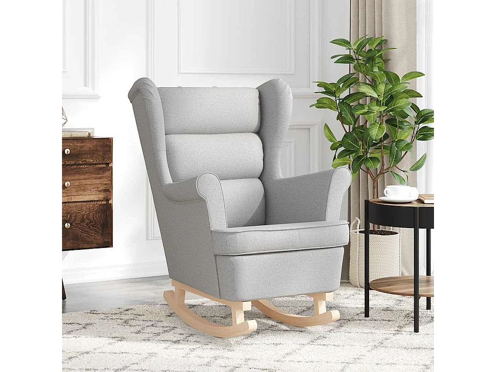 Fauteuil Salon-Chaise de relax-Fauteuil à Bascule gris nuage 74x90x102 cm tissu SHL4175