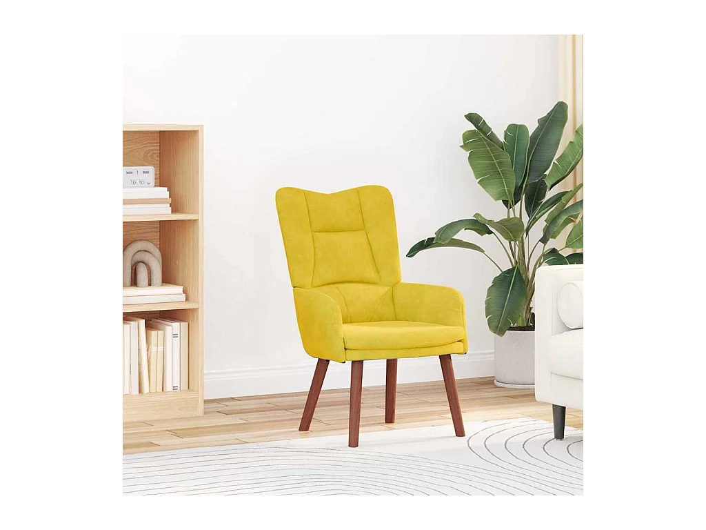Fauteuil Salon-Chaise de relax Jaune 63x67x94 cm Velours SHL1908