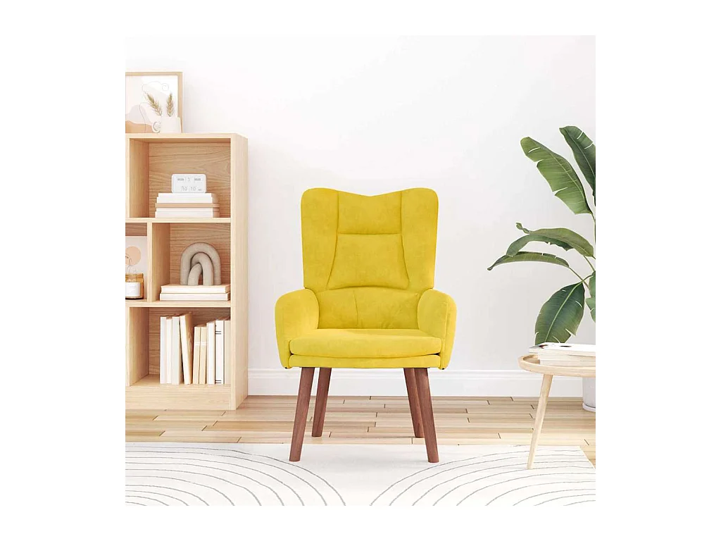 Fauteuil Salon-Chaise de relax Jaune 63x67x94 cm Velours SHL1908