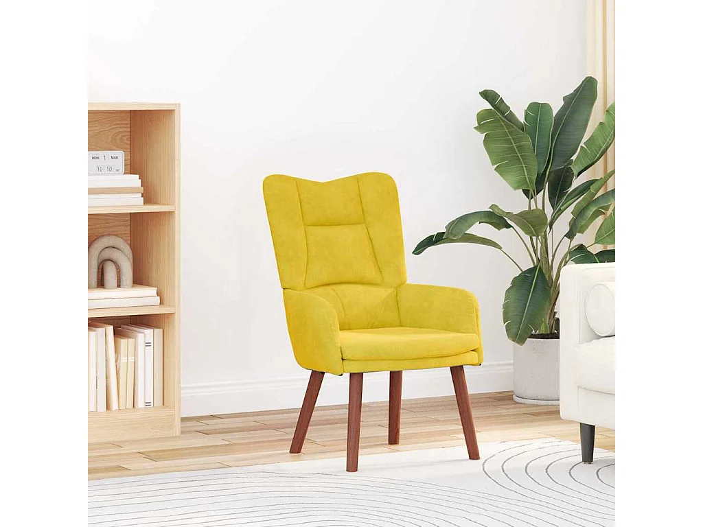 Sillón de relax | Silla Relax | Sillón de salón Amarillo 63x67x94 cm Terciopelo SHL5509