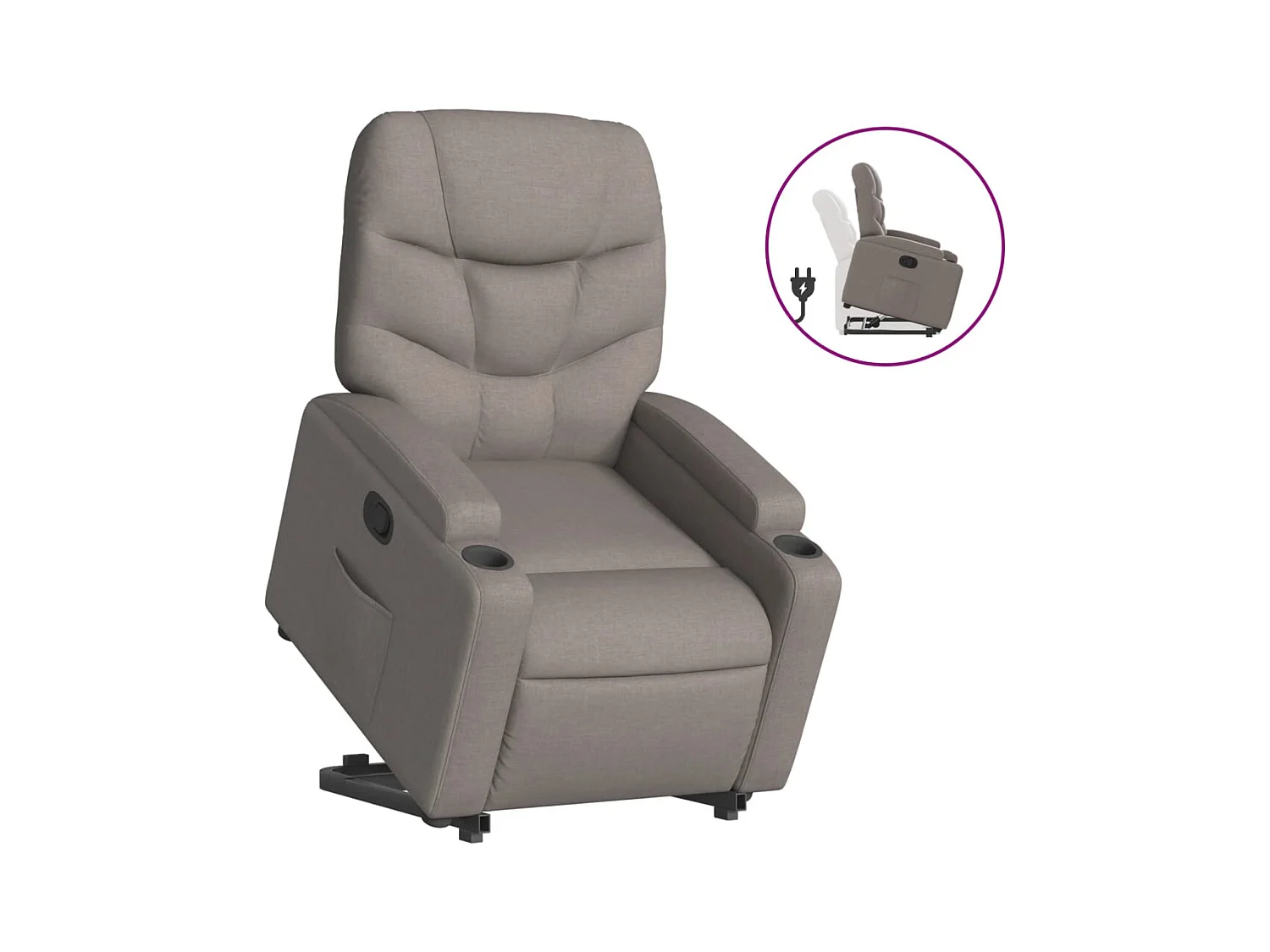 Fauteuil inclinable-Chaise de relax-Fauteuil salon taupe tissu SHL4854
