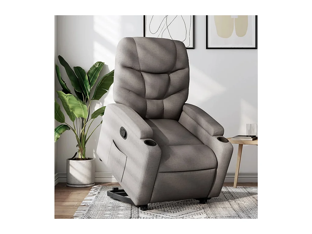 Sillón de relax | Silla | Sillón reclinable elevable tela gris taupe SHL3615
