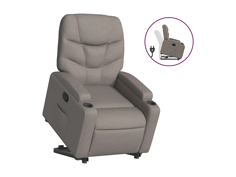 Fauteuil inclinable-Chaise de relax-Fauteuil salon taupe tissu SHL4854