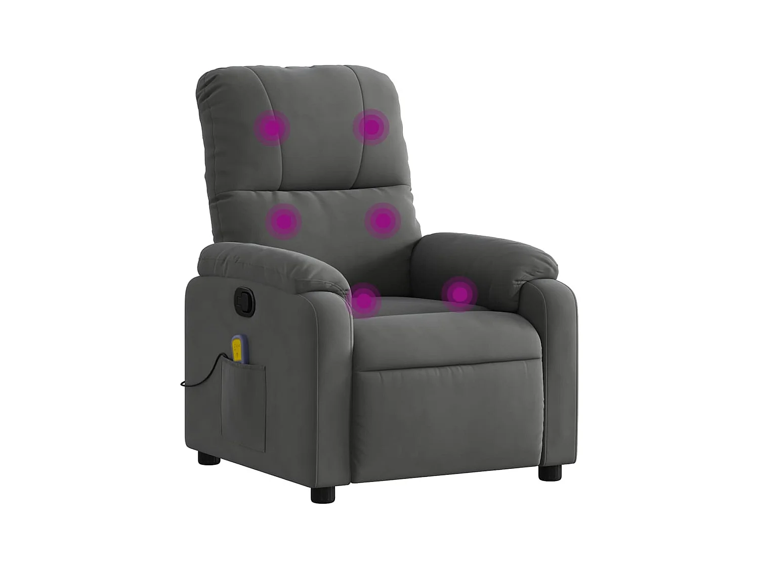 Fauteuil inclinable-Chaise de relax-Fauteuil de Massage gris foncé tissu microfibre SHL4567
