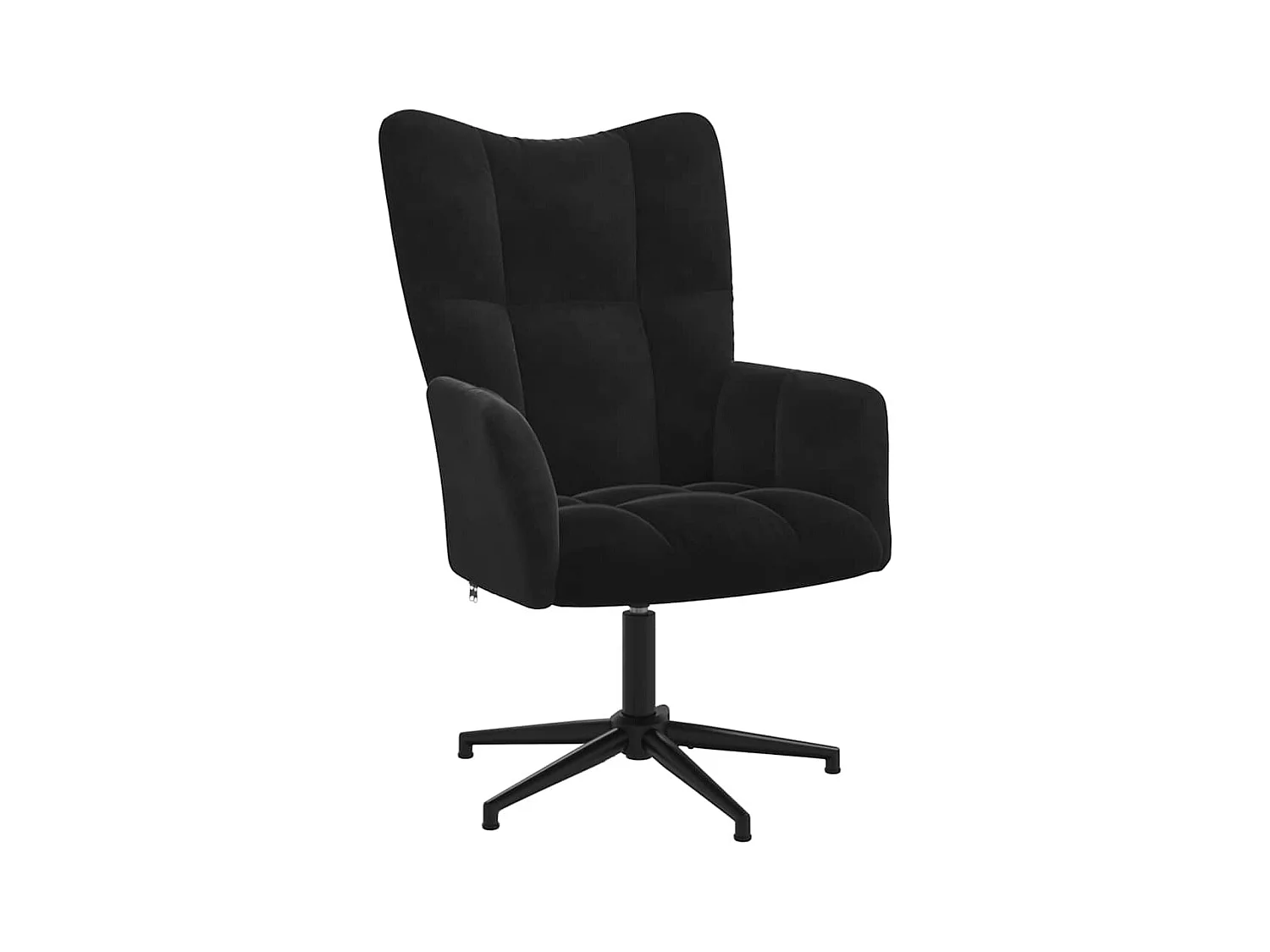 Sillón de relax | Silla de relax con taburete terciopelo negro SHL9297