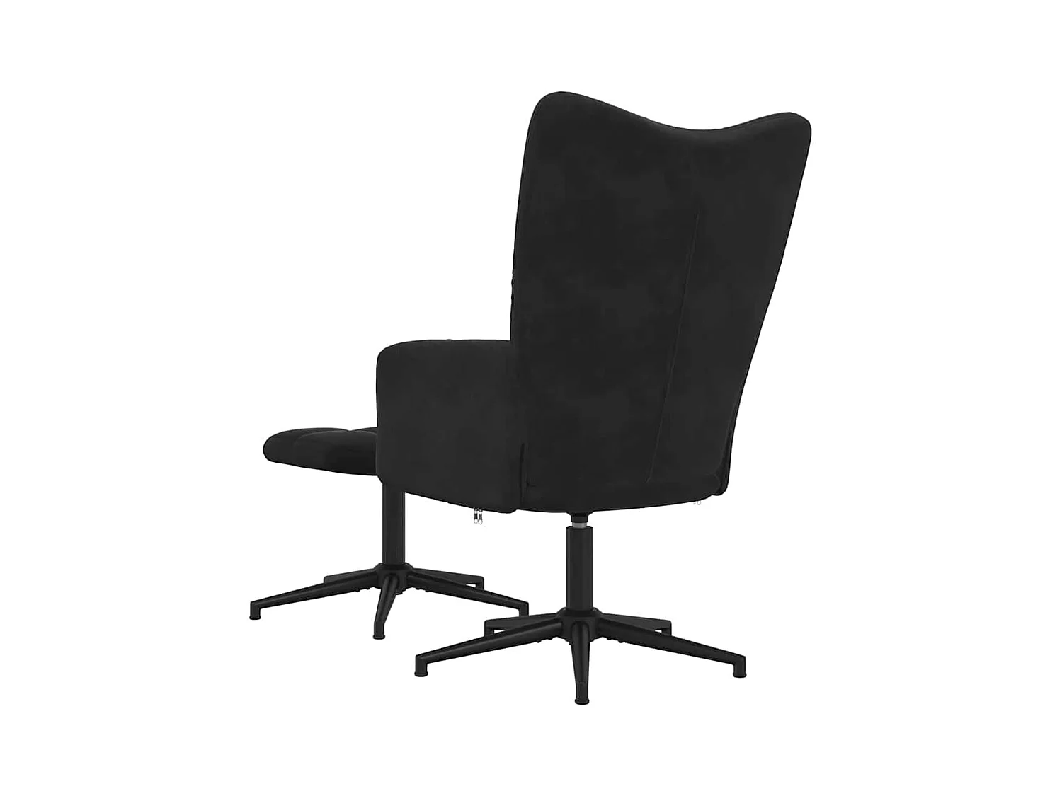 Sillón de relax | Silla de relax con taburete terciopelo negro SHL9297