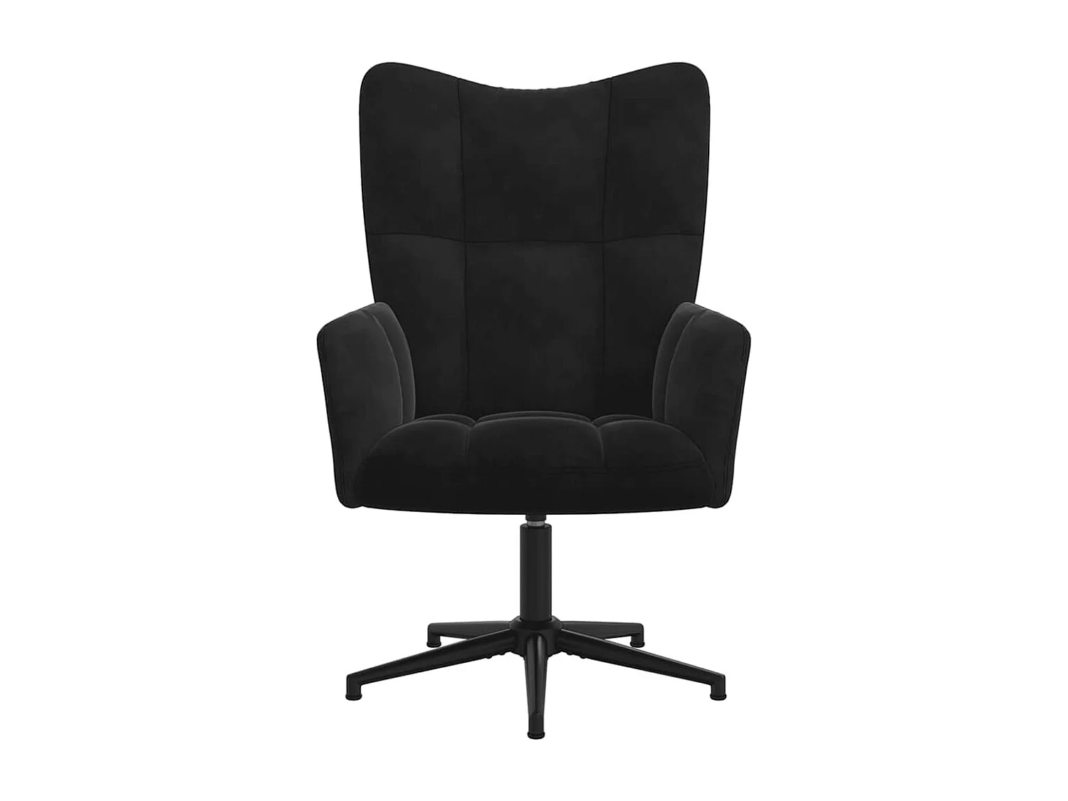 Sillón de relax | Silla de relax con taburete terciopelo negro SHL9297