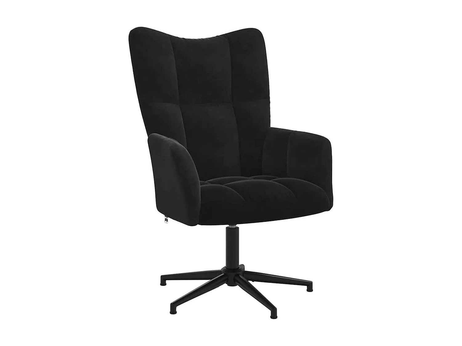Relaxsessel mit Hocker | Lounge Sessel Schwarz Samt SHL11835