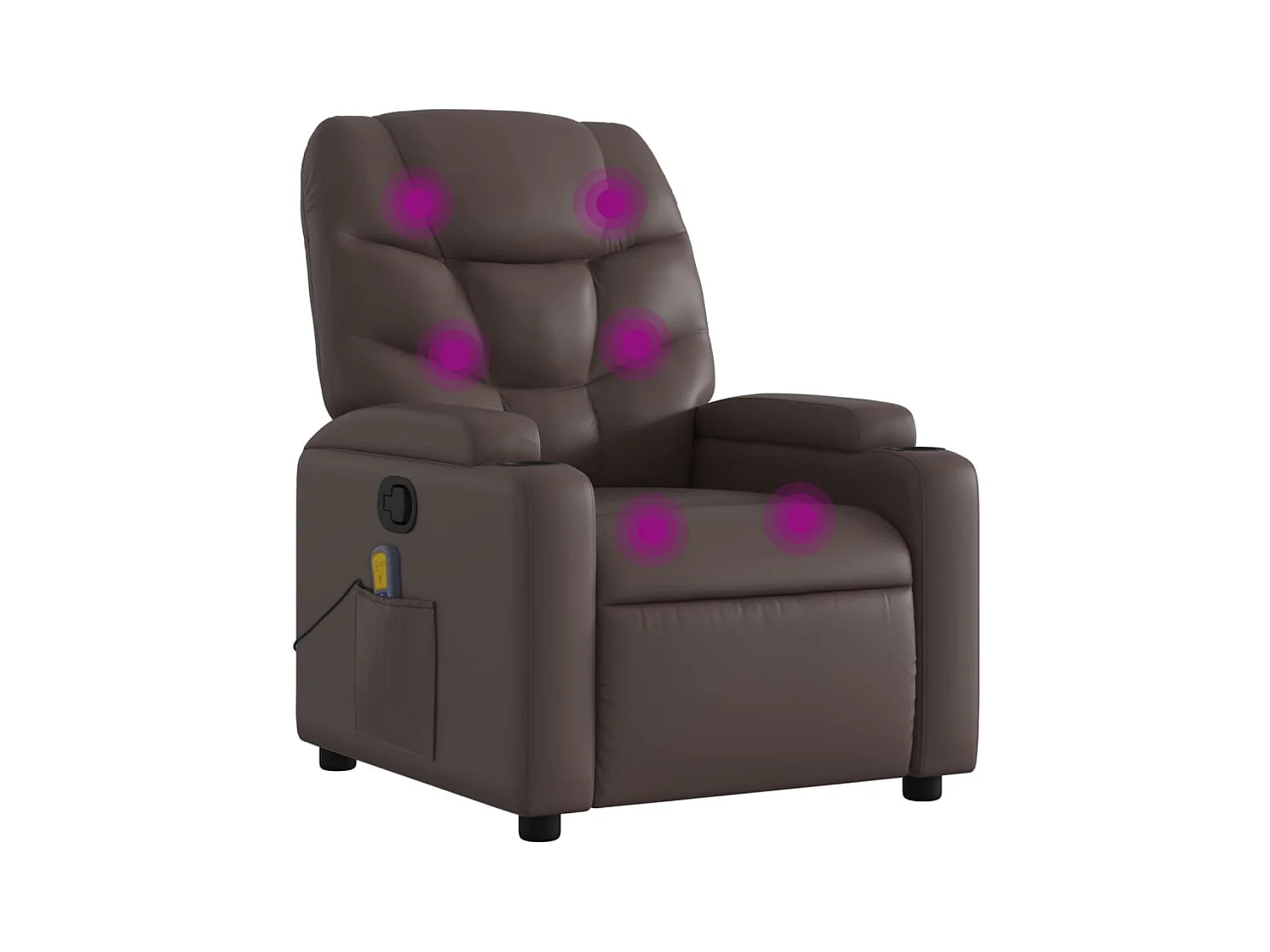 Fauteuil inclinable-Chaise de relax-Fauteuil de Massage Marron Similicuir SHL1963