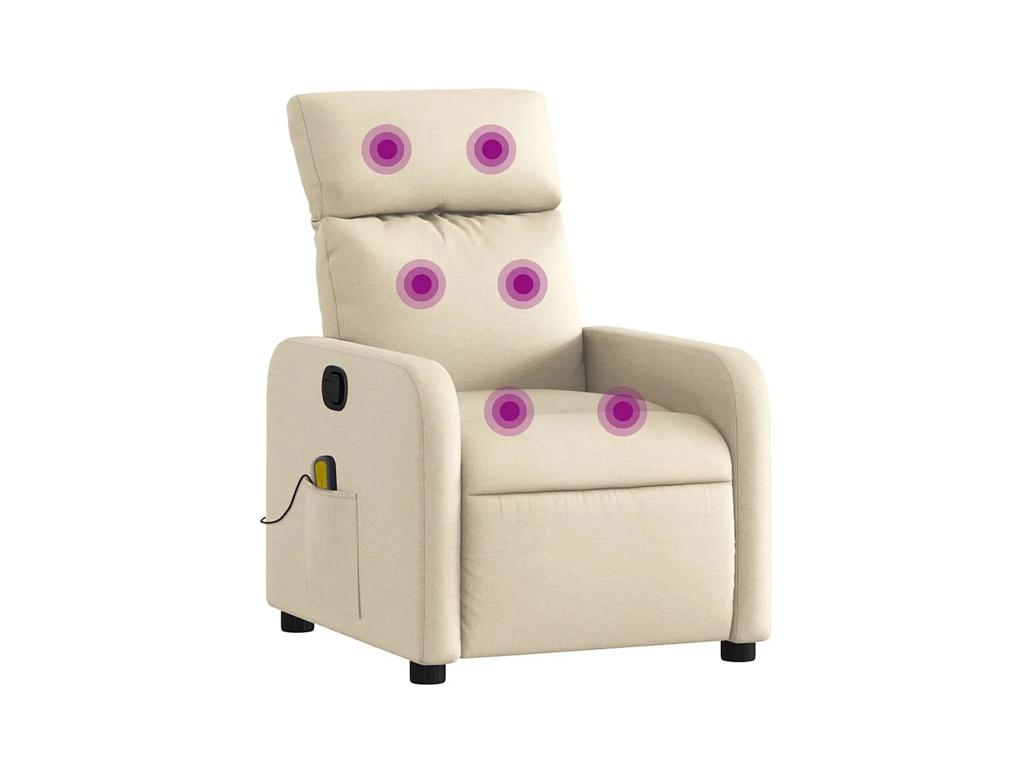Fauteuil inclinable-Chaise de relax-Fauteuil de Massage Crème Tissu SHL4097