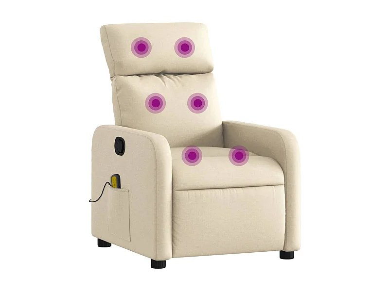 Massagestoel | Relaxstoel verstelbaar stof crèmekleurig