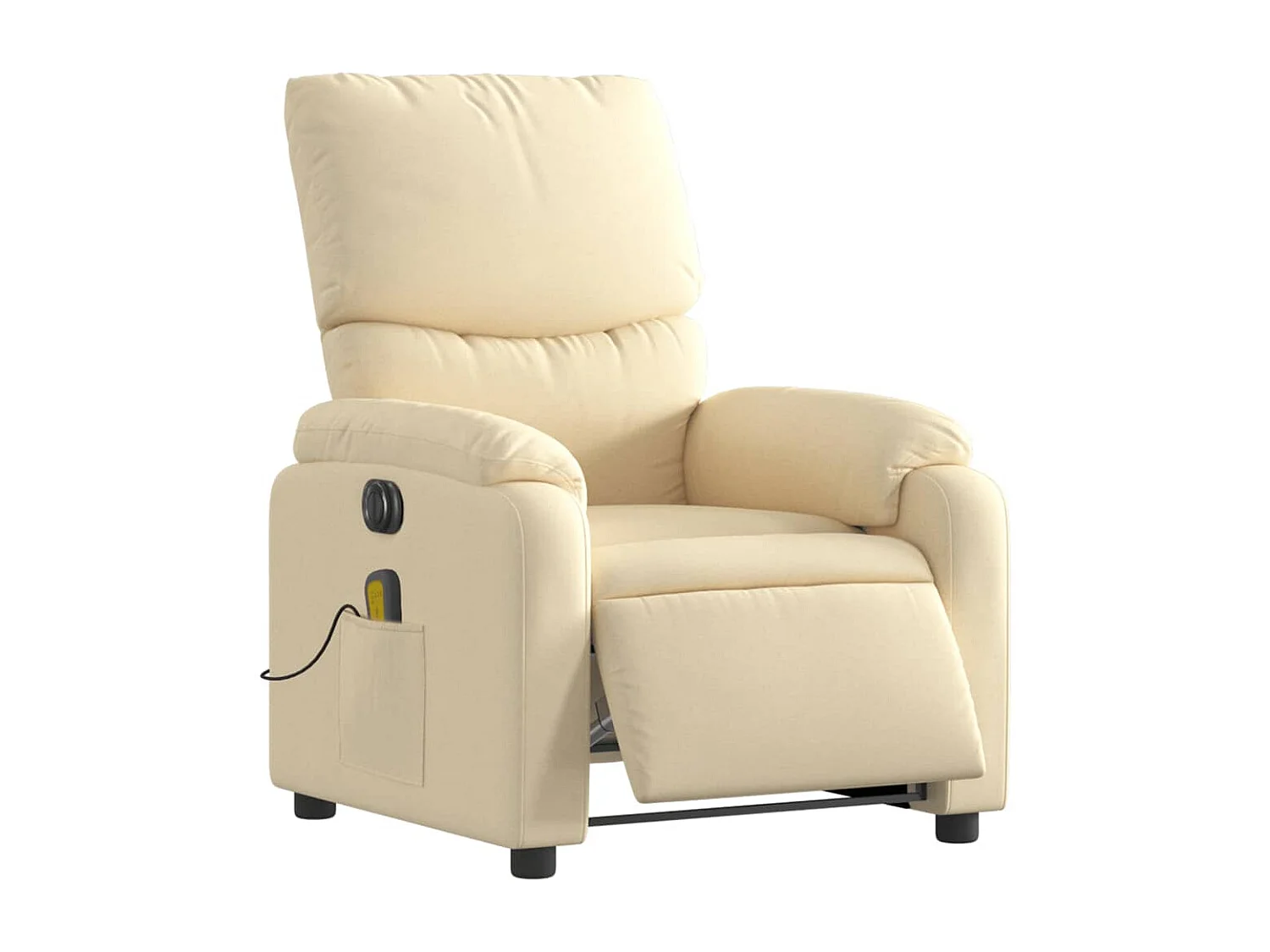Fauteuil inclinable électrique-Chaise-Fauteuil de Massage crème tissu SHL1955