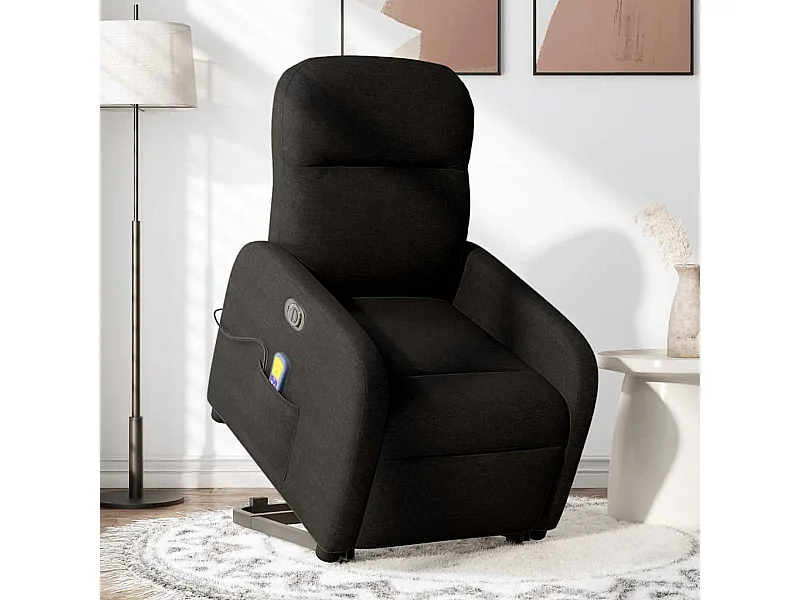 Sillón de salón | Silla | Sillón de masaje eléctrico reclinable elevable tela negro SHL6603