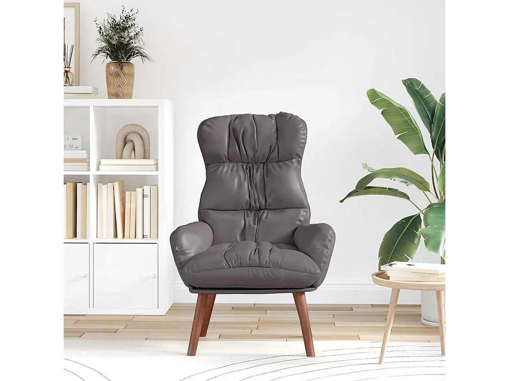 Relaxsessel | Lounge Sessel für Wohnzimmer Grau 69x74x93 cm Kunstleder SHL72185