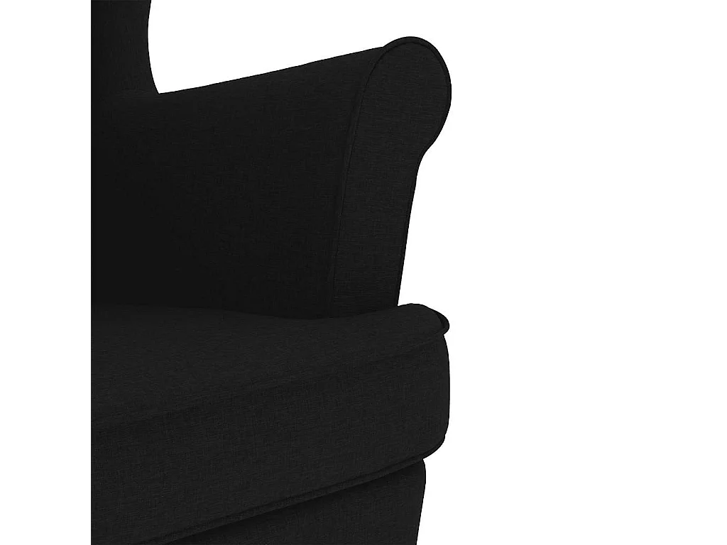 Silla de relax | Silla mecedora de tela negro 74x90x102 cm SHL6816