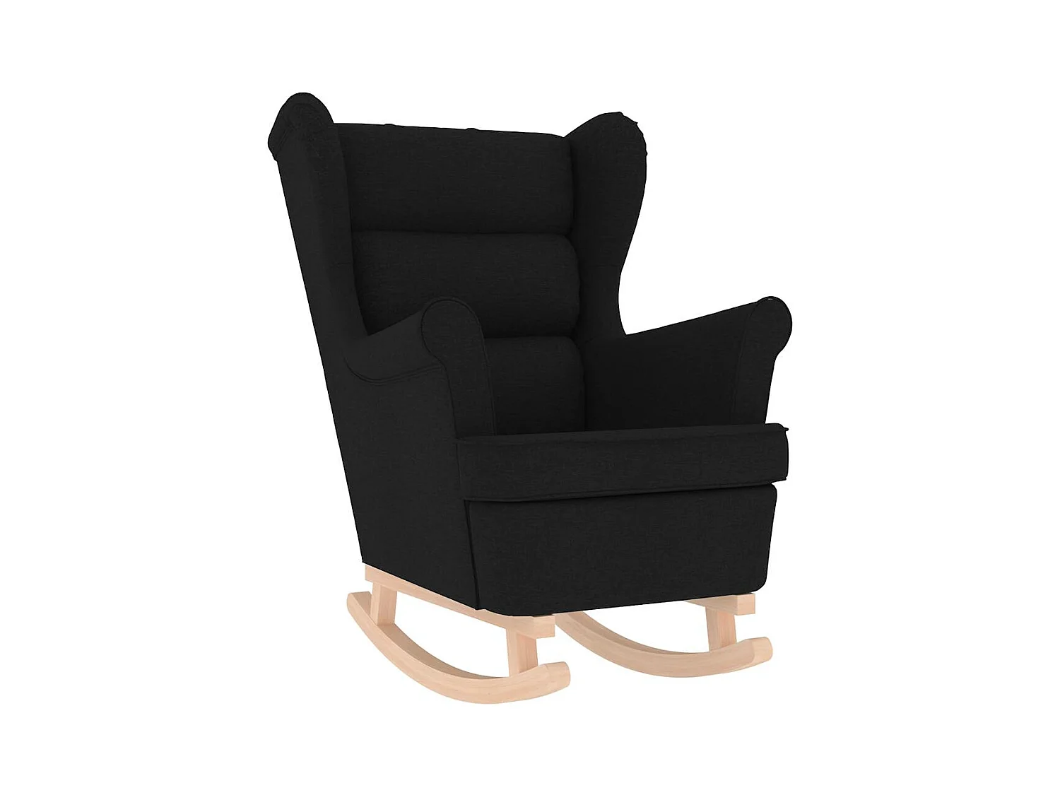 Fauteuil Salon-Chaise de relax-Fauteuil à Bascule noir 74x90x102 cm tissu SHL973